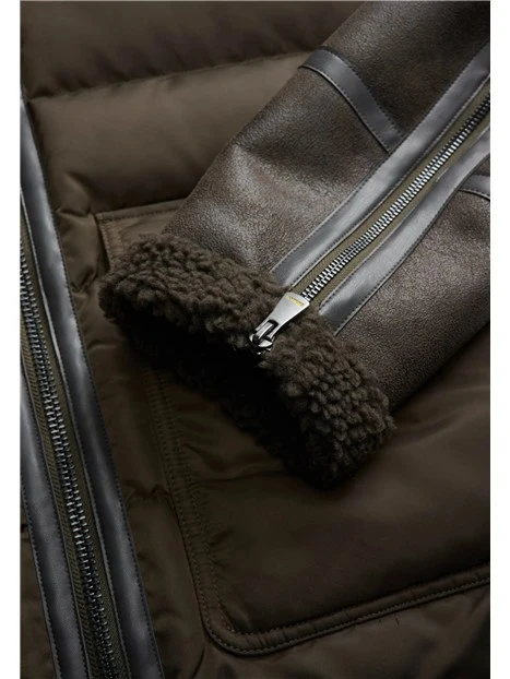 GIACCA IN MONTONE ECOLOGICO E NYLON UOMO MARRONE