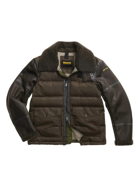 GIACCA IN MONTONE ECOLOGICO E NYLON UOMO MARRONE