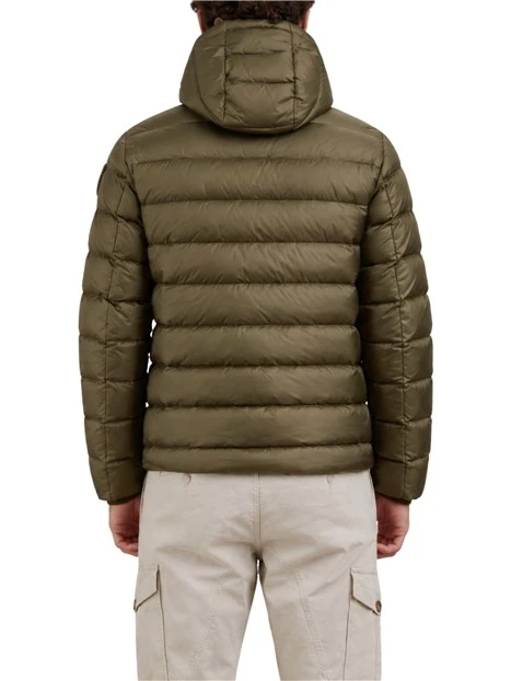 PIUMINO IN NYLON LUCIDO CON CAPPUCCIO UOMO VERDE