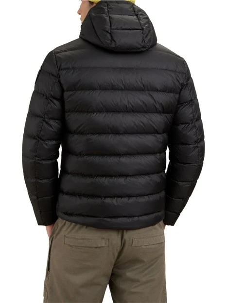 PIUMINO IN NYLON LUCIDO CON CAPPUCCIO UOMO NERO