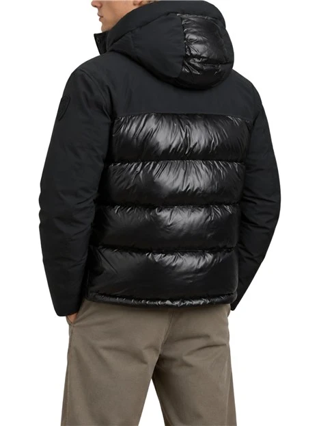 PIUMINO CON MANICHE IN NEOPRENE UOMO NERO