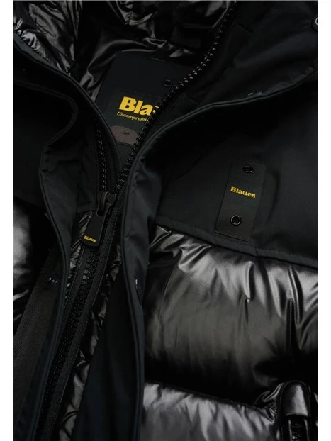 PIUMINO CON MANICHE IN NEOPRENE UOMO NERO