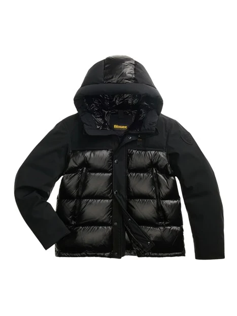 PIUMINO CON MANICHE IN NEOPRENE UOMO NERO