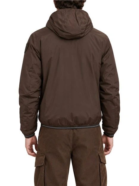 GIACCA IMPERMEABILE CON INTERNO IN ECO PELLICCIA UOMO MARRONE