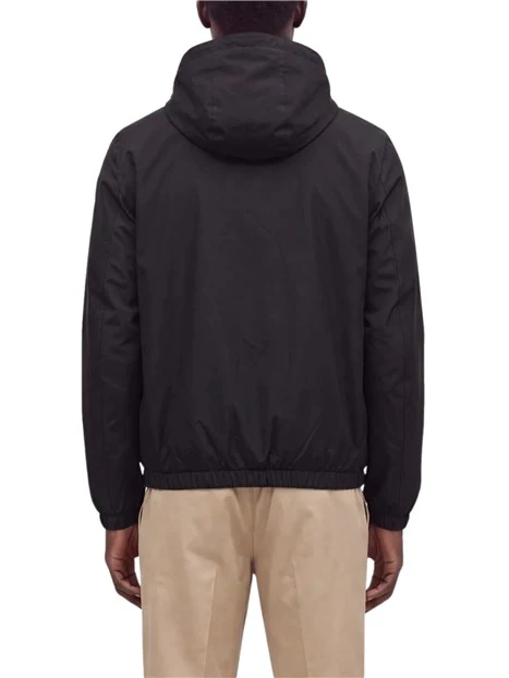 GIACCA IMPERMEABILE CON INTERNO IN ECO PELLICCIA UOMO NERO