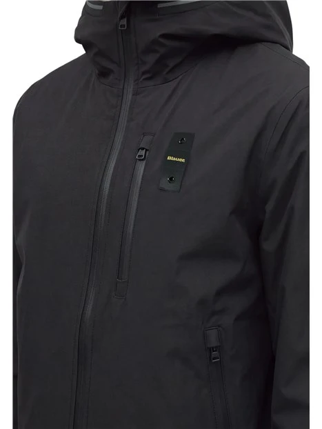 GIACCA IMPERMEABILE CON INTERNO IN ECO PELLICCIA UOMO NERO