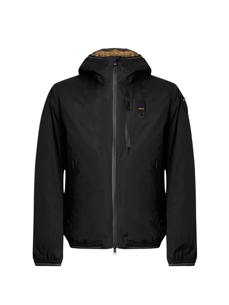 GIACCA IMPERMEABILE CON INTERNO IN ECO PELLICCIA UOMO NERO