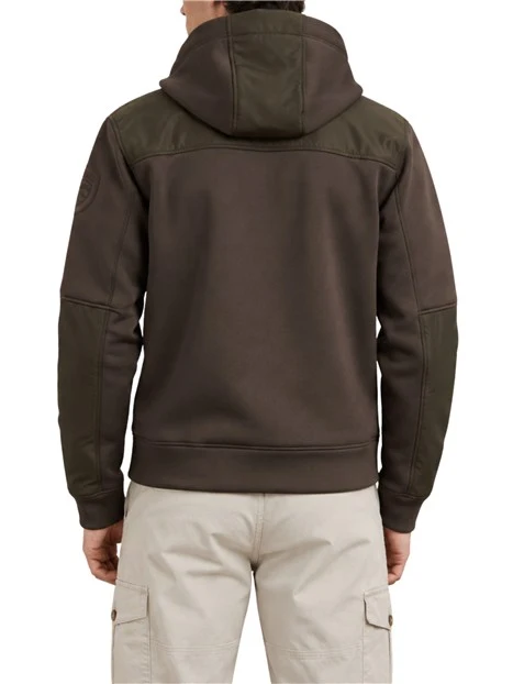 FELPA CON ZIP E CAPPUCCIO SCUBA UOMO MARRONE