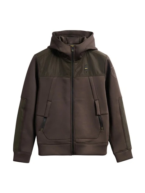 FELPA CON ZIP E CAPPUCCIO SCUBA UOMO MARRONE