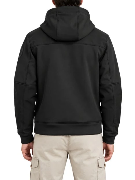 FELPA CON ZIP E CAPPUCCIO SCUBA UOMO NERA