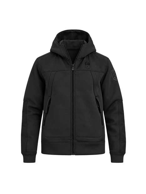 FELPA CON ZIP E CAPPUCCIO SCUBA UOMO NERA