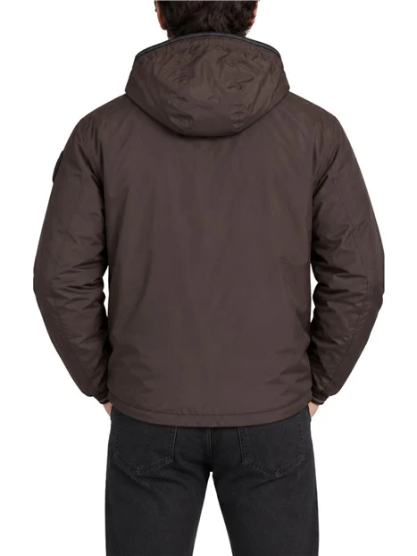 GIACCA IMPERMEABILE LUNGA CON INTERNO IN ECO PELLICCIA UOMO MARRONE