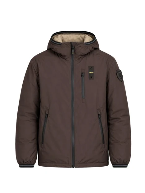 GIACCA IMPERMEABILE LUNGA CON INTERNO IN ECO PELLICCIA UOMO MARRONE