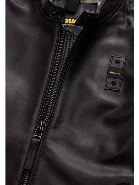 GIACCA IN PELLE BIKER UOMO MARRONE