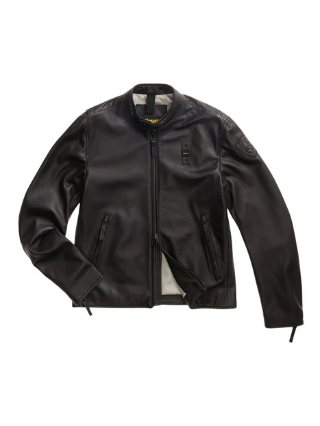 GIACCA IN PELLE BIKER UOMO MARRONE