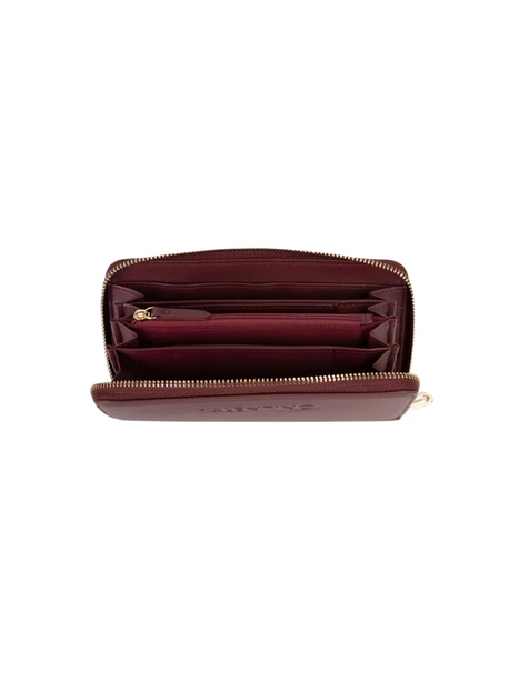 PORTAFOGLIO CON CHIUSURA A ZIP DONNA BORDEAUX