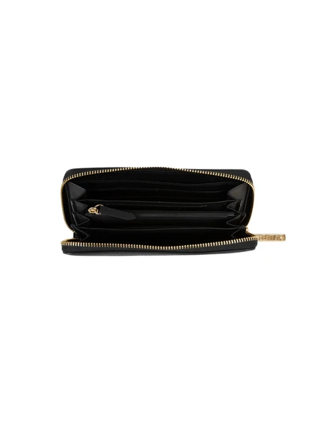 PORTAFOGLIO CON CHIUSURA PERIMETRALE A ZIP DONNA NERO