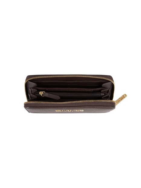 PORTAFOGLIO CON CHIUSURA PERIMETRALE A ZIP DONNA MARRONE