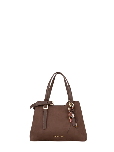 BORSA SHOPPING CON CIONDOLO DONNA CAFFÈ
