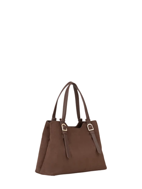 BORSA SHOPPING CON CIONDOLO DONNA CAFFÈ