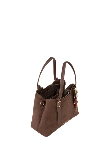 BORSA SHOPPING CON CIONDOLO DONNA CAFFÈ