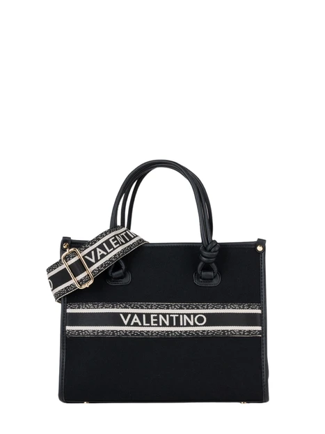 BORSA SHOPPING CON TRACOLLA LOGO DONNA NERO