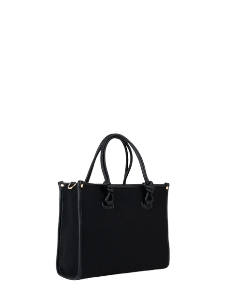 BORSA SHOPPING CON TRACOLLA LOGO DONNA NERO