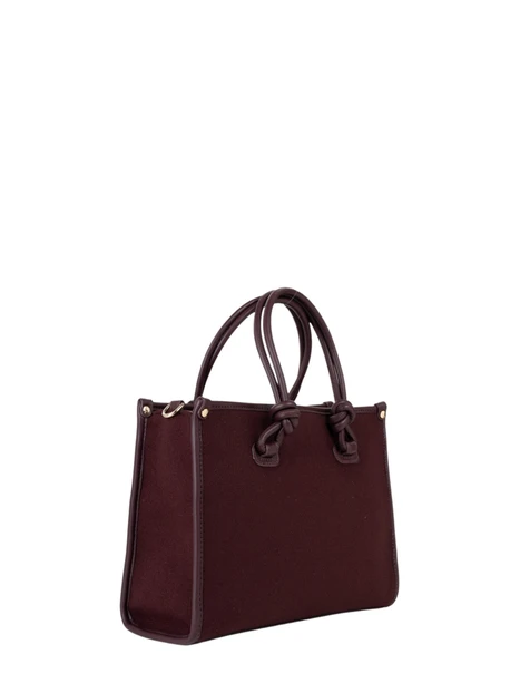 BORSA SHOPPING CON TRACOLLA LOGO DONNA BORDEAUX