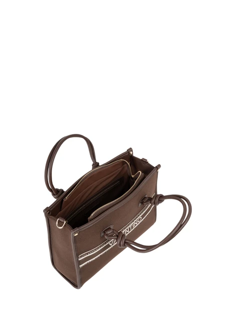 BORSA SHOPPING CON TRACOLLA LOGO DONNA MARRONE