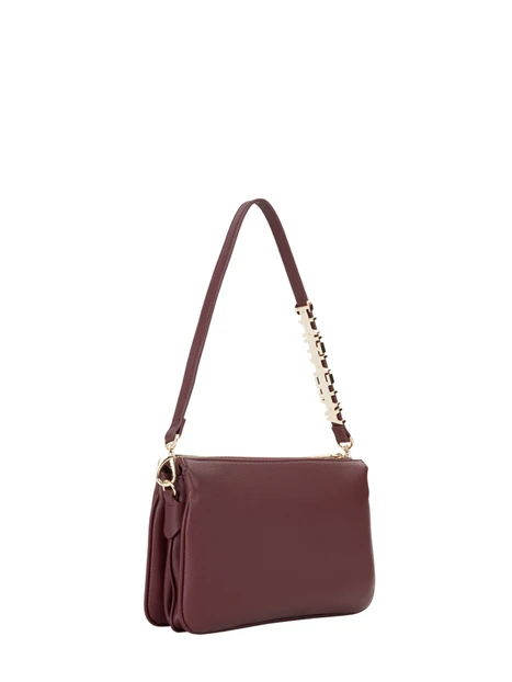 BORSA A TRACOLLA CON DETTAGLIO METALLICO DONNA BORDEAUX