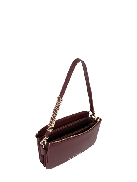 BORSA A TRACOLLA CON DETTAGLIO METALLICO DONNA BORDEAUX