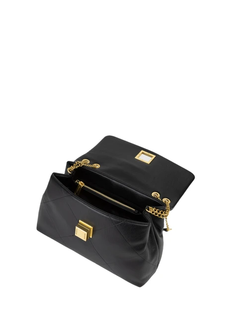 BORSA A SPALLA TRAPUNTATA VBSACZ09 CON CATENA DONNA NERO