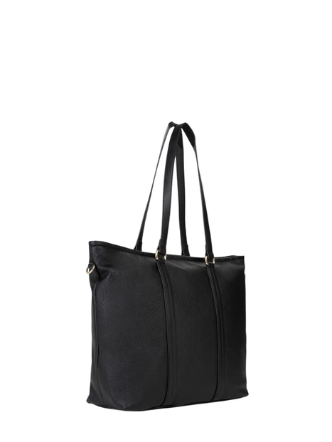 BORSA SHOPPING CON CIONDOLO LOGO DONNA NERO