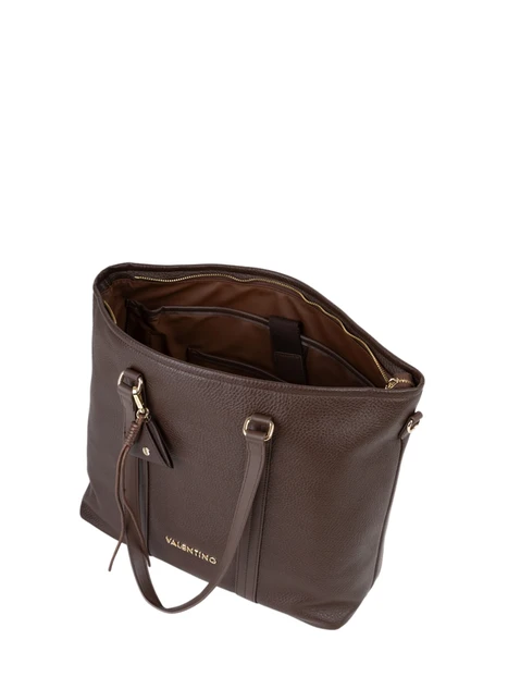 BORSA SHOPPING CON CIONDOLO LOGO DONNA MARRONE