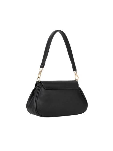 BORSA A TRACOLLA CON DETTAGLIO CIRCOLARE DONNA NERO