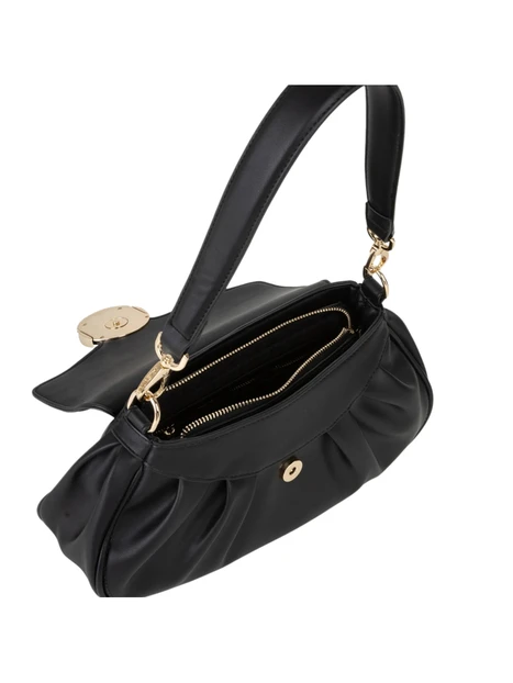 BORSA A TRACOLLA CON DETTAGLIO CIRCOLARE DONNA NERO