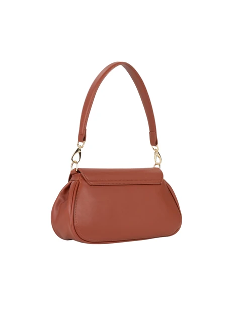 BORSA A TRACOLLA CON DETTAGLIO CIRCOLARE DONNA MARRONE