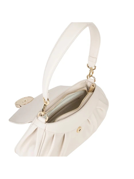 BORSA A TRACOLLA CON DETTAGLIO CIRCOLARE DONNA ECRU