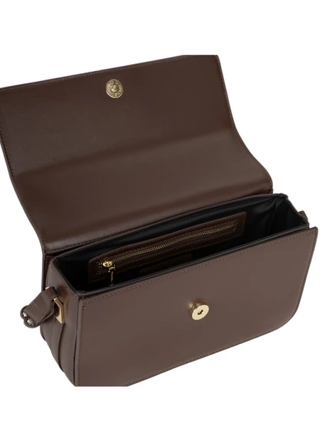 BORSA A TRACOLLA CON PATTINA DONNA MARRONE