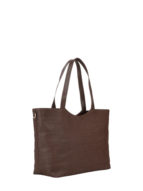 BORSA SHOPPING LOGO ALL-OVER DONNA MARRONE