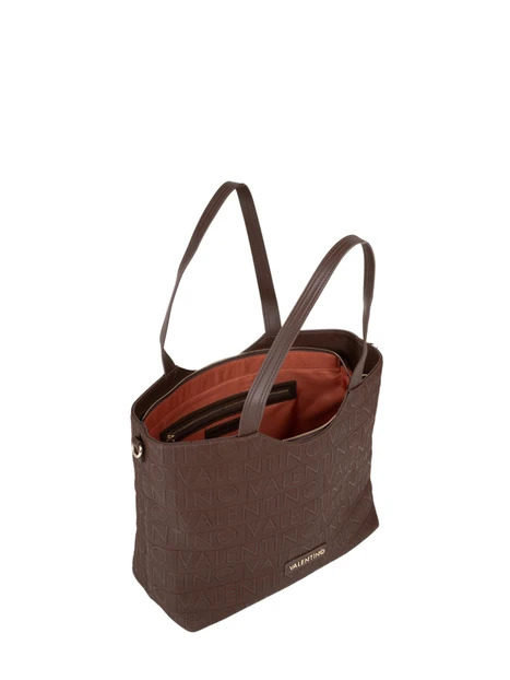BORSA SHOPPING LOGO ALL-OVER DONNA MARRONE