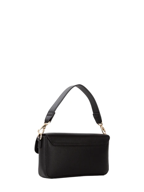 BORSA A SPALLA BAGUETTE CON LOGO GRAFFETTATO DONNA NERO