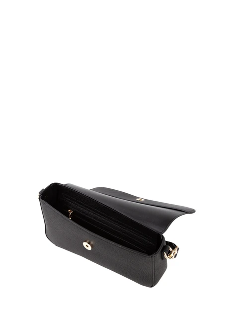 BORSA A SPALLA BAGUETTE CON LOGO GRAFFETTATO DONNA NERO