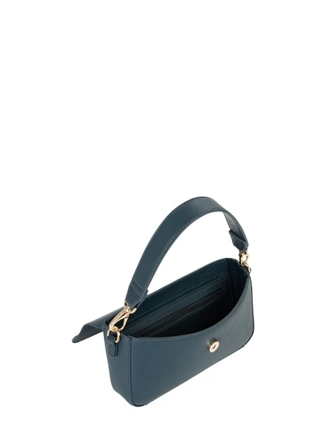 BORSA A SPALLA BAGUETTE CON LOGO GRAFFETTATO DONNA BLU