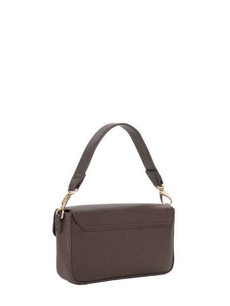BORSA A SPALLA BAGUETTE CON LOGO GRAFFETTATO DONNA MARRONE