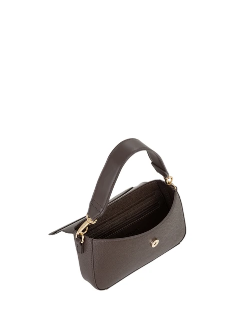 BORSA A SPALLA BAGUETTE CON LOGO GRAFFETTATO DONNA MARRONE