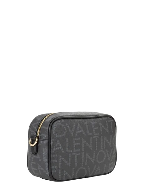 BORSA A SPALLA CON LOGO ALL-OVER DONNA NERO
