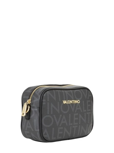 BORSA A SPALLA CON LOGO ALL-OVER DONNA NERO
