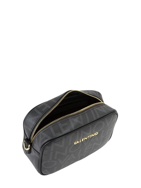 BORSA A SPALLA CON LOGO ALL-OVER DONNA NERO