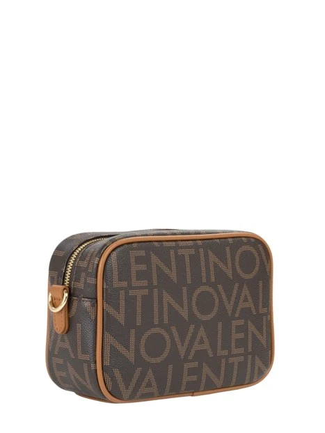 BORSA A SPALLA CON LOGO ALL-OVER DONNA MARRONE